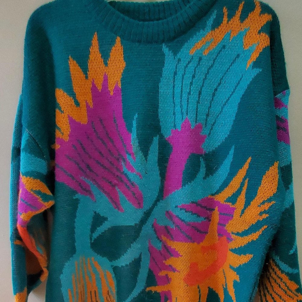 ESPRIT Vintage Green Print Sweater